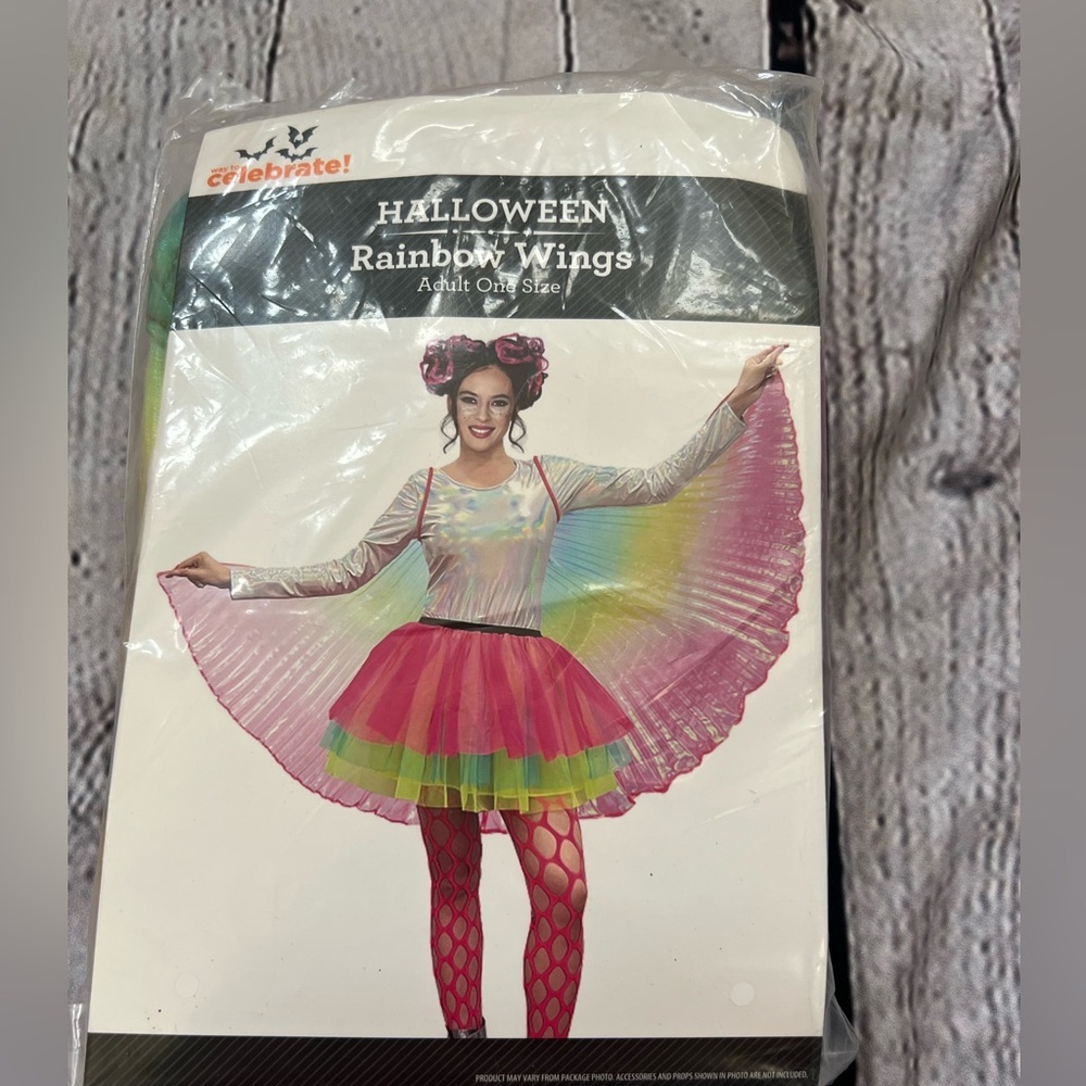 NEW Adult Rainbow Fabric Wings, Adult One Size Fit - Picture 10 of 10